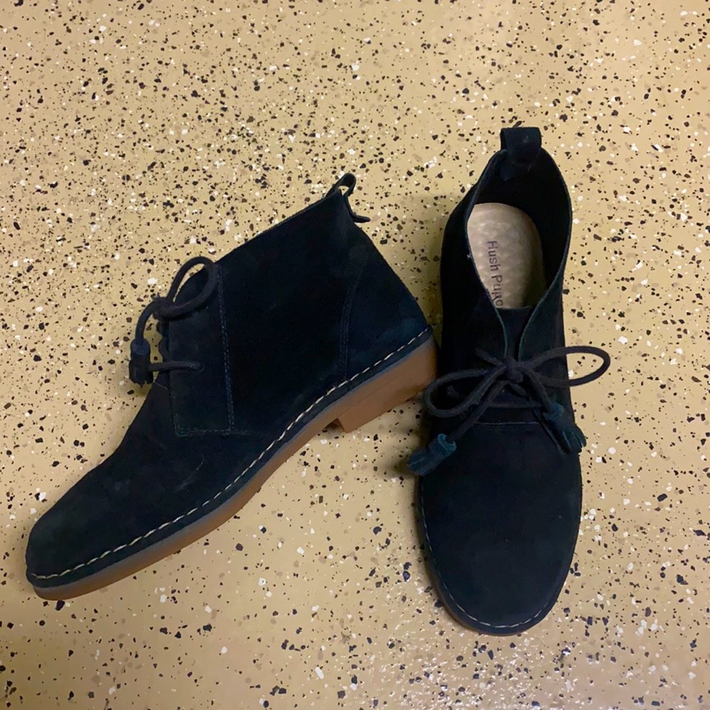 Hush Puppies winter boot, bootie, black leather size 7.5